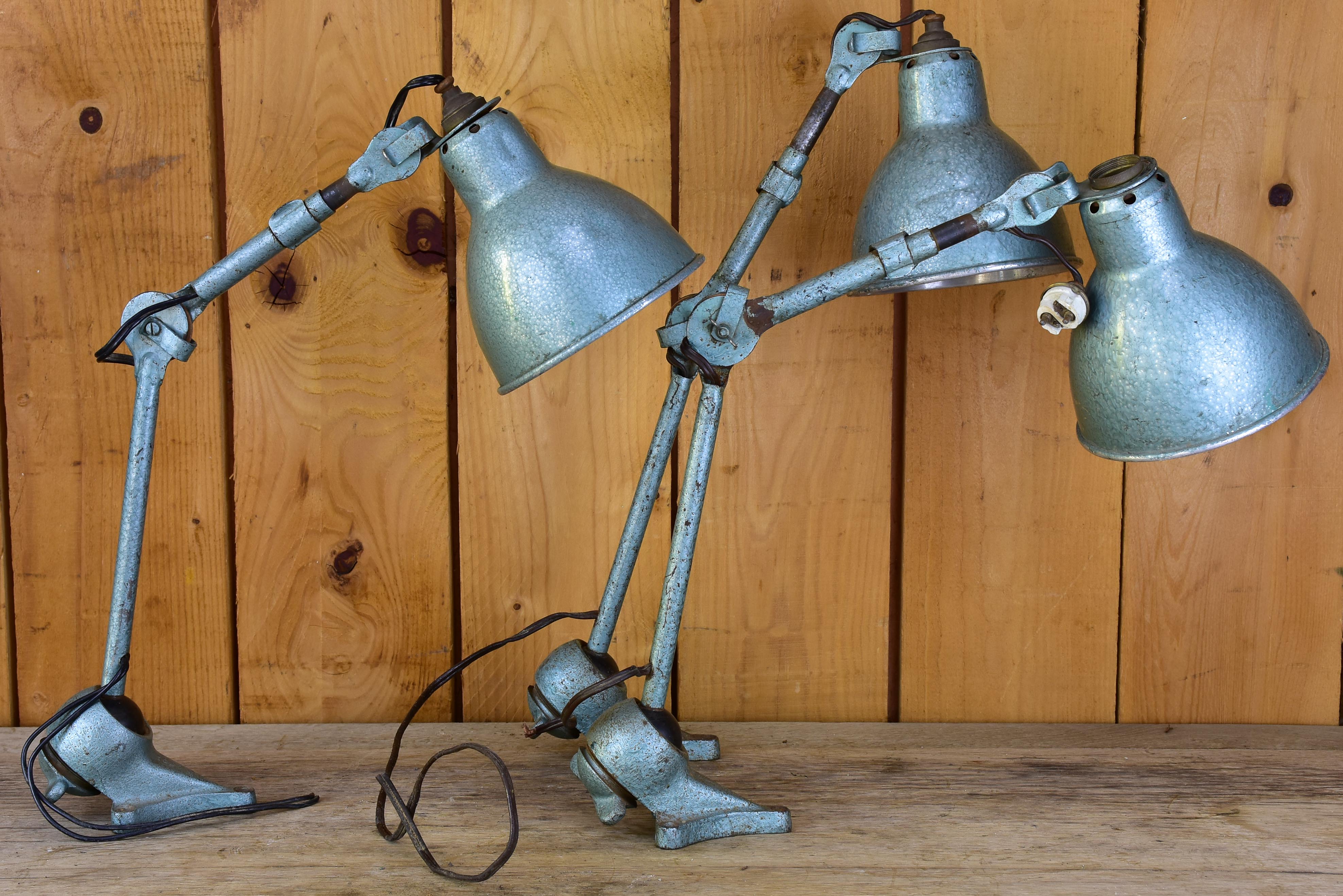 Three industrial French lamps - 1930's