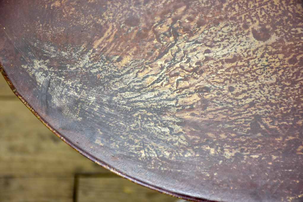 19th Century French bistro table with white cast iron base