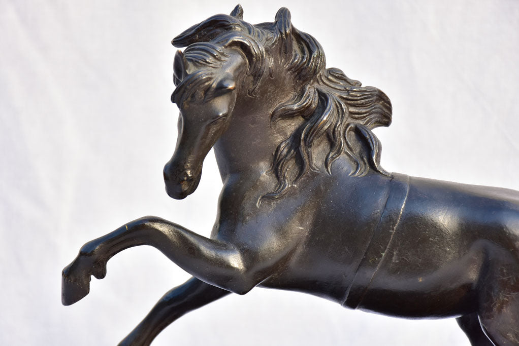 Italian bronze sculpture of a horse on marble - 1940's