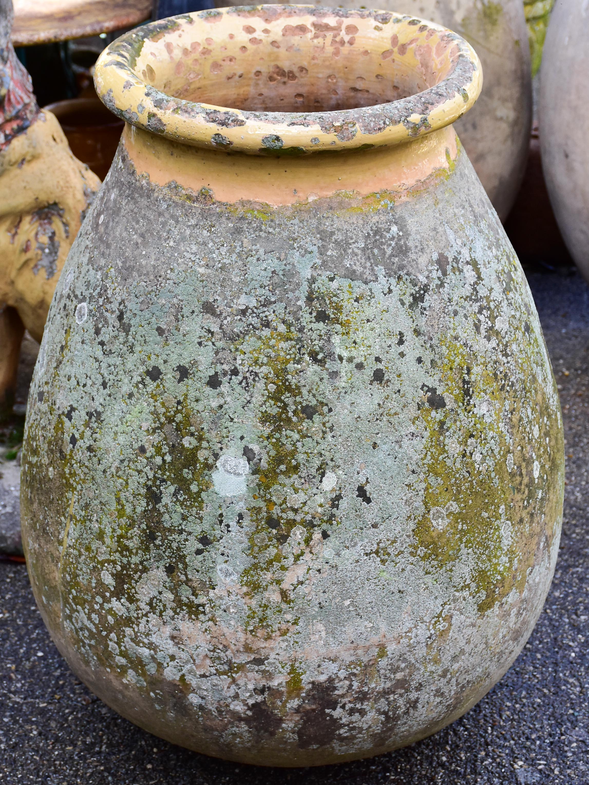 Weathered 19th Century French Biot olive jar 35 ¾''