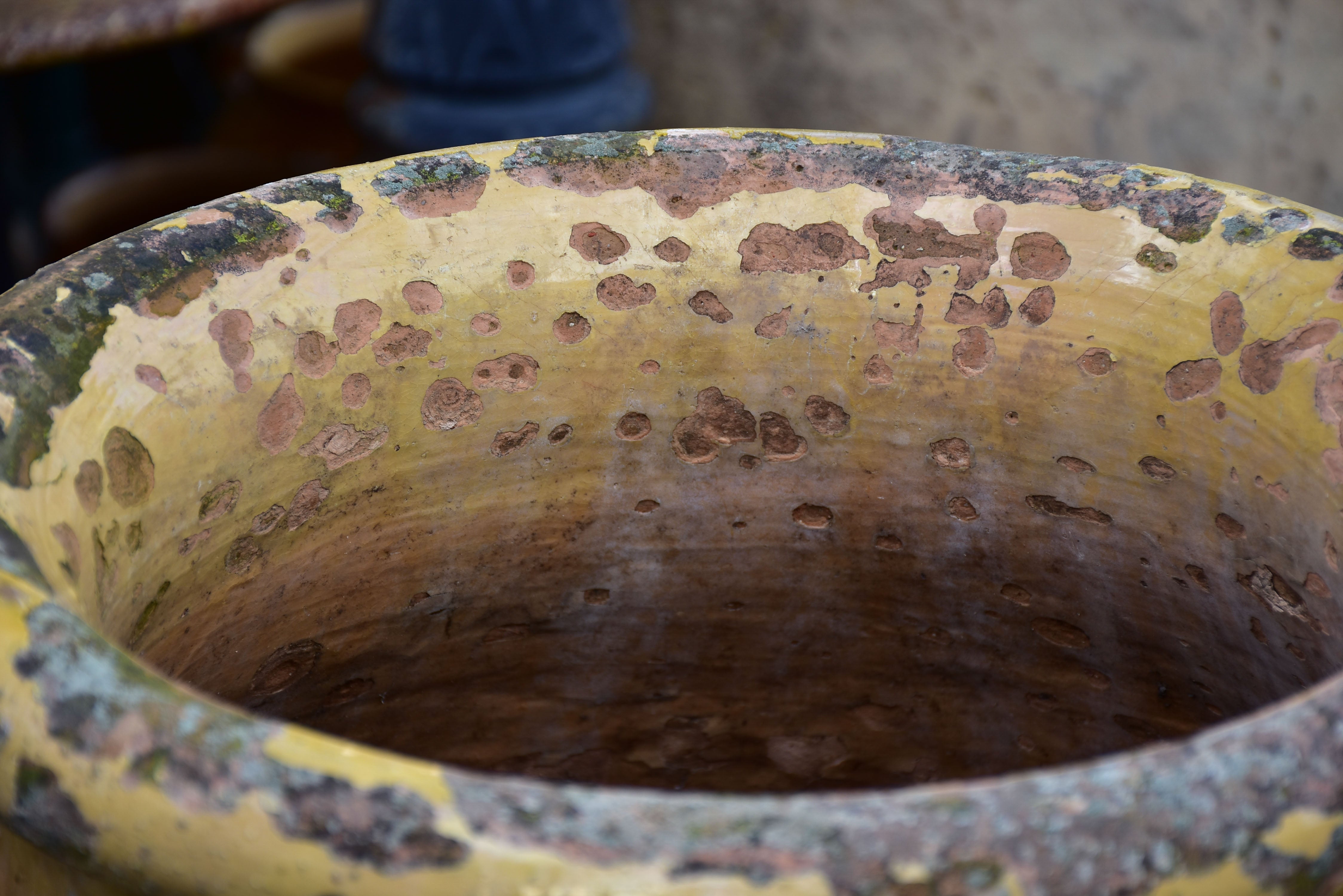 Weathered 19th Century French Biot olive jar 35 ¾''