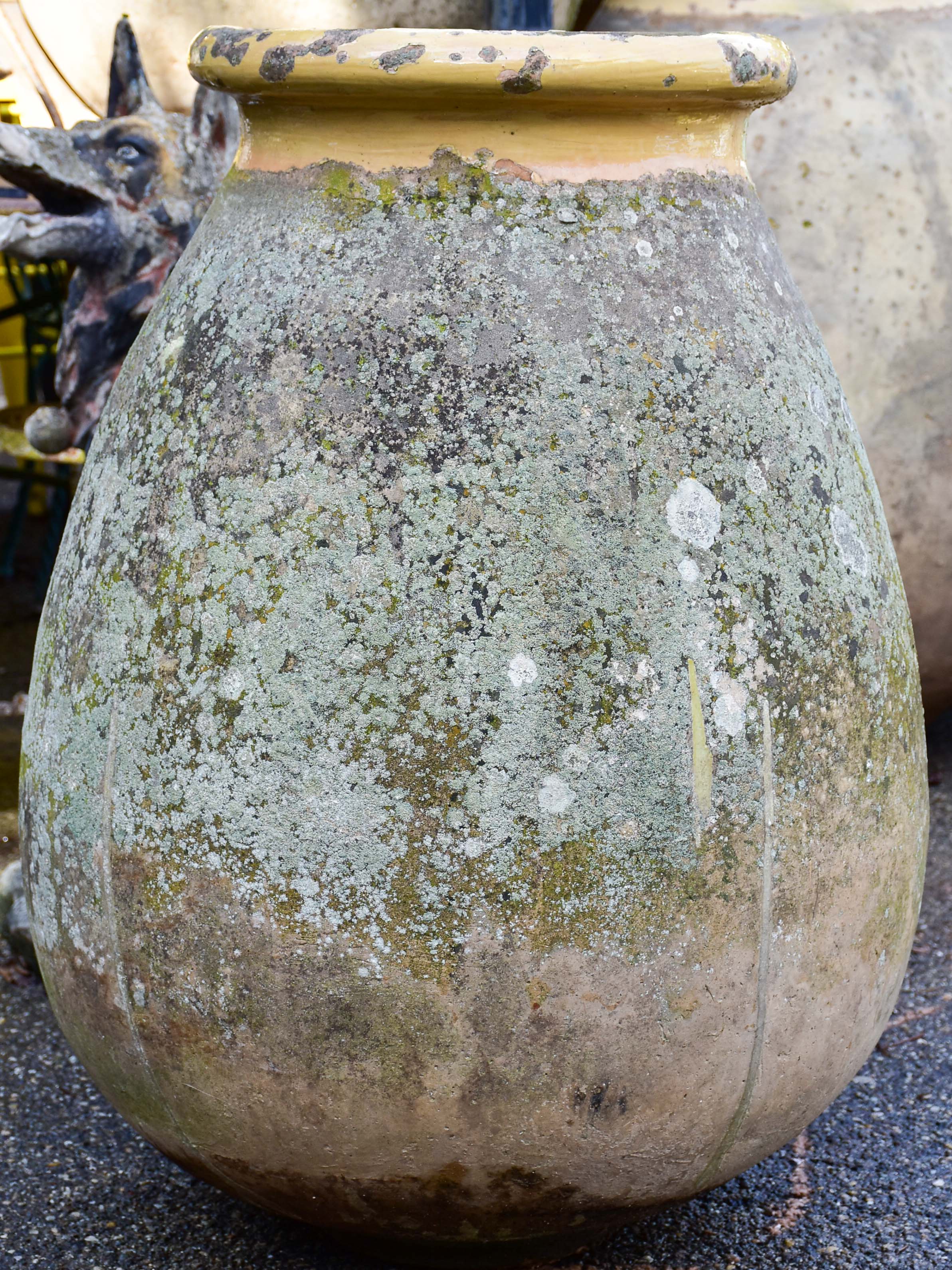 Weathered 19th Century French Biot olive jar 35 ¾''