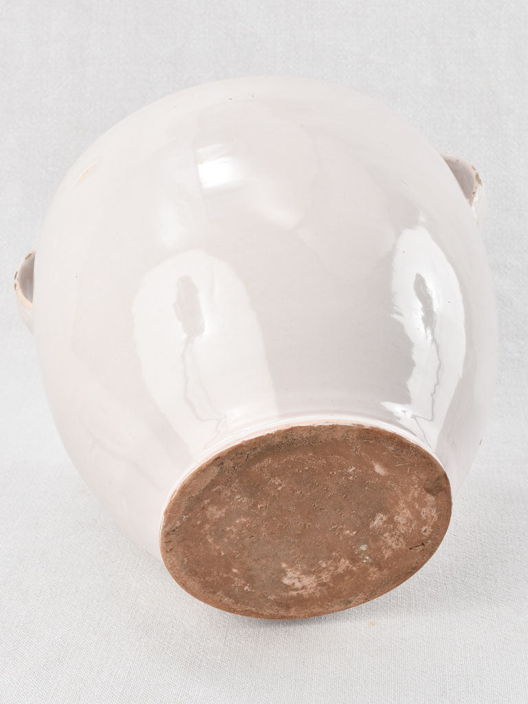 White preserving pot with lid 11¾"