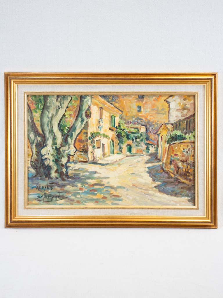 Aurons Rue de Vieille ville with plane tree D. Allemand (1906- ?) oil on board 17¾" x 23¾"