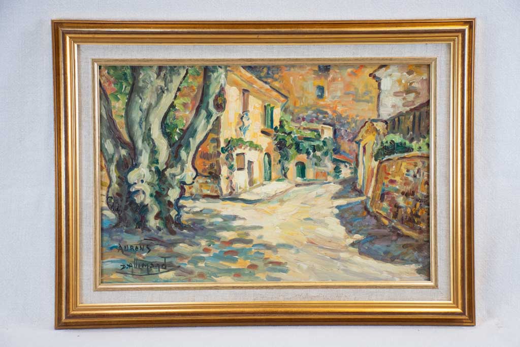 Aurons Rue de Vieille ville with plane tree D. Allemand (1906- ?) oil on board 17¾" x 23¾"