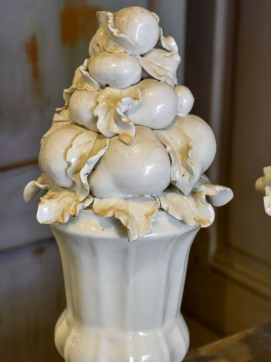 Pair of antique Italian porcelain fruit baskets