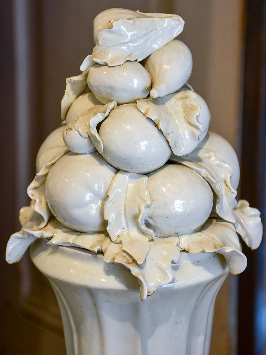 Pair of antique Italian porcelain fruit baskets