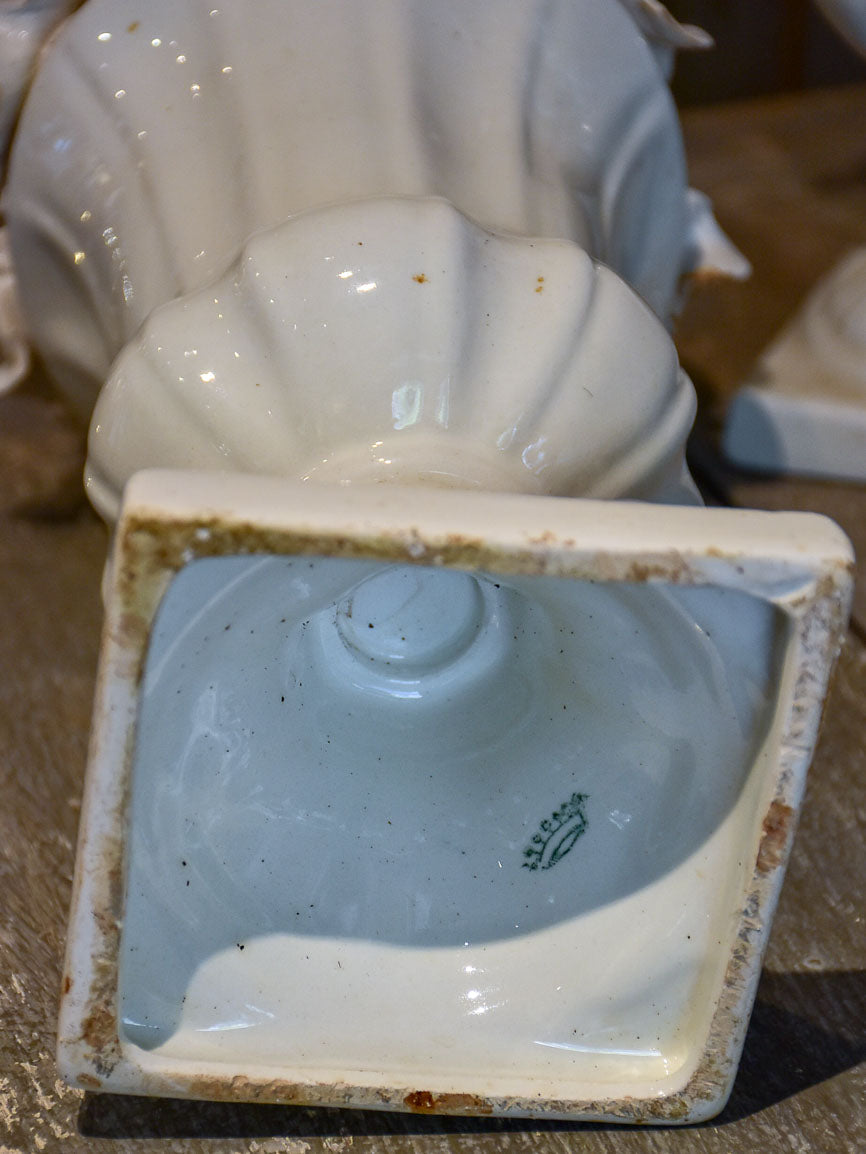 Pair of antique Italian porcelain fruit baskets