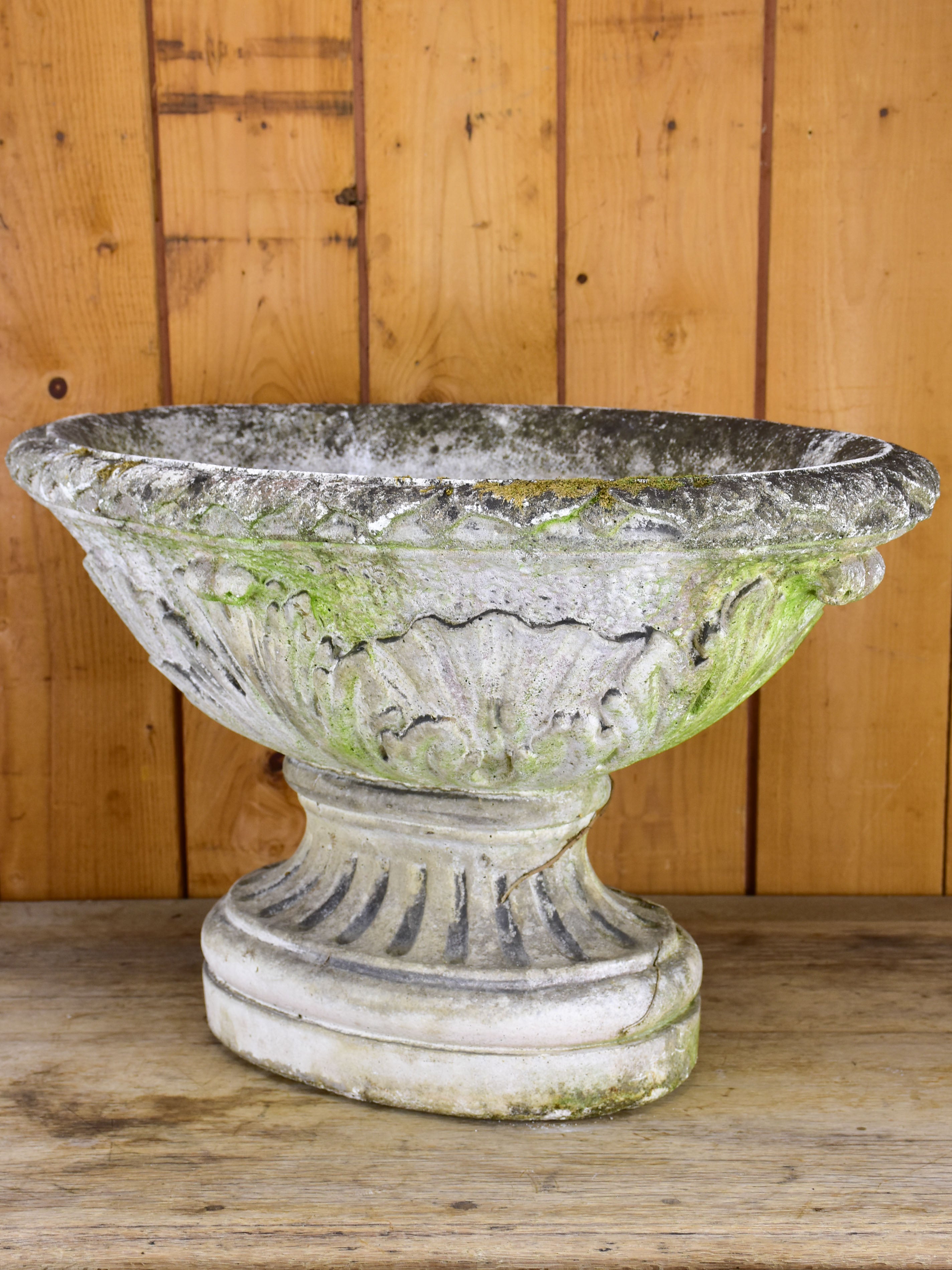 Antique oval French garden planter