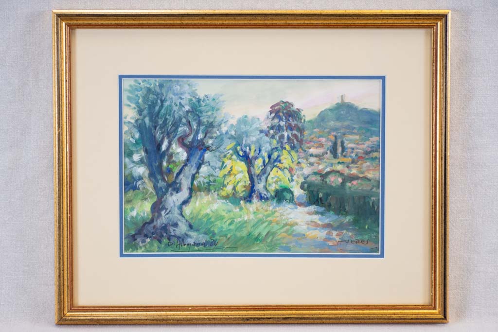 Hyères D. Allemand (1906- ?) gouache 14¼" x 17¼"