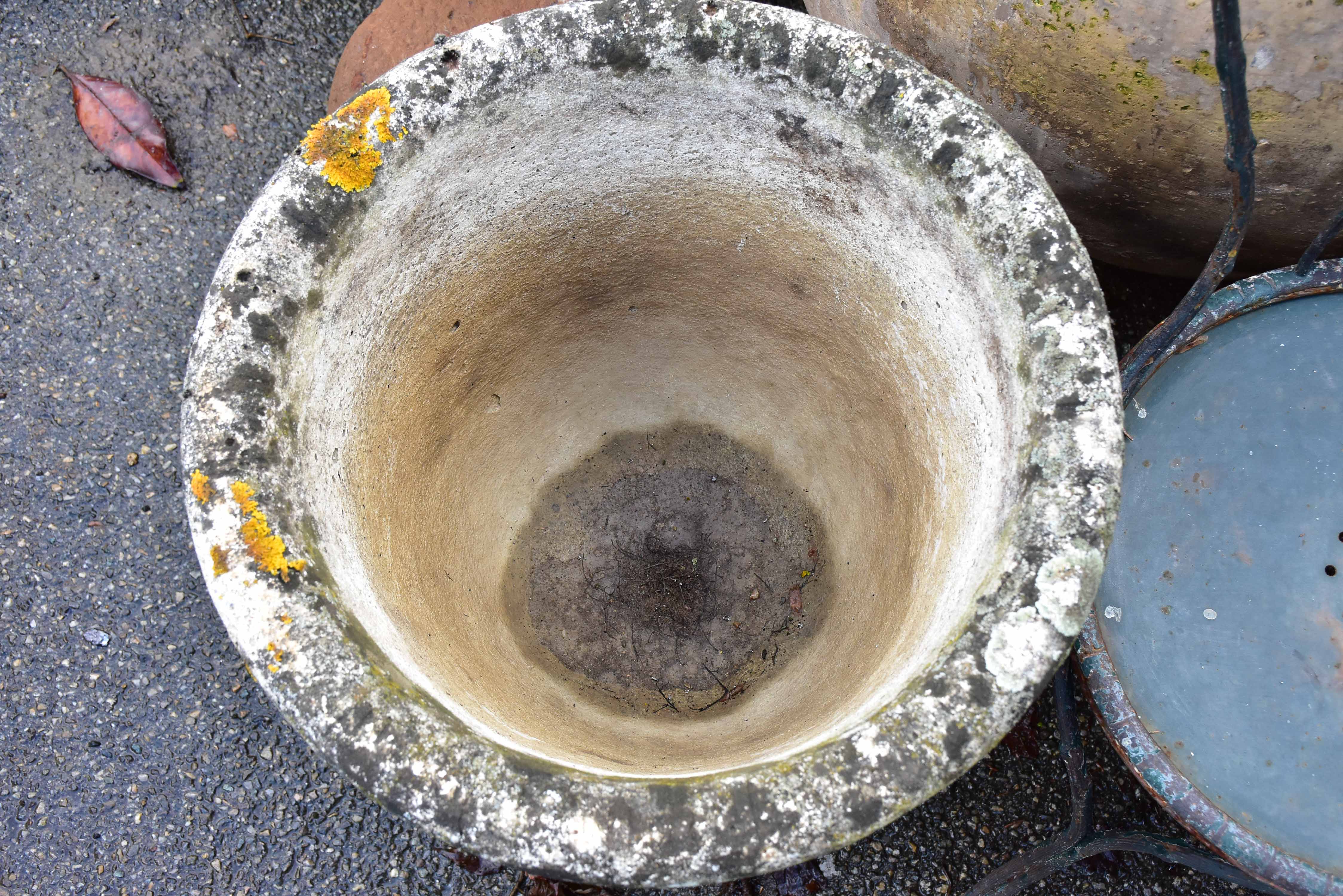 Four antique French garden pots on pedestals