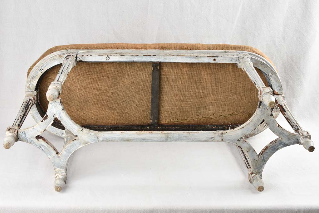 Louis XVI bench with sacking upholstery 39½"