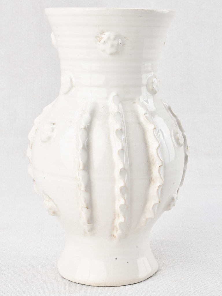 Lovely Ribs-Decorated Tessier Ceramic Vase