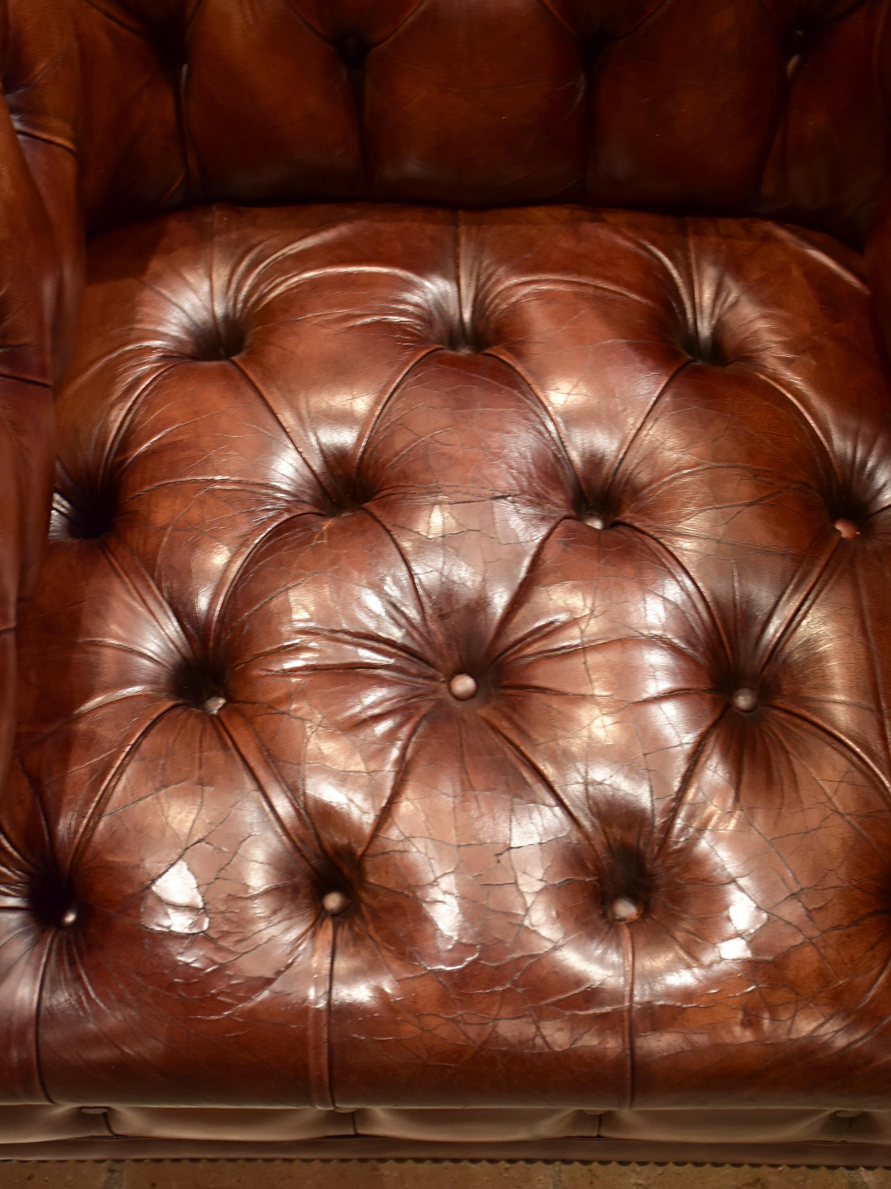 Pair of French chesterfield armchairs