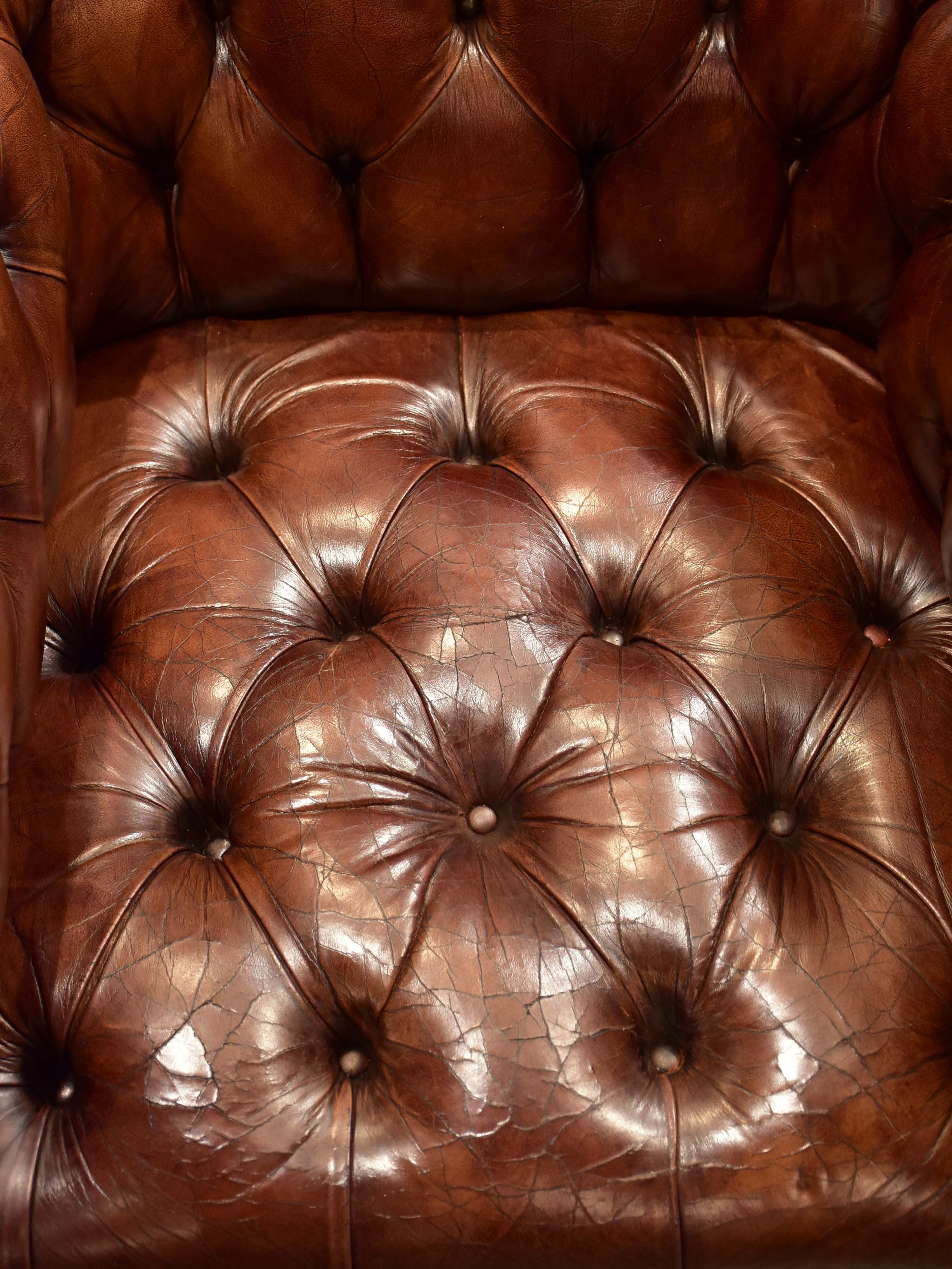 Pair of French chesterfield armchairs