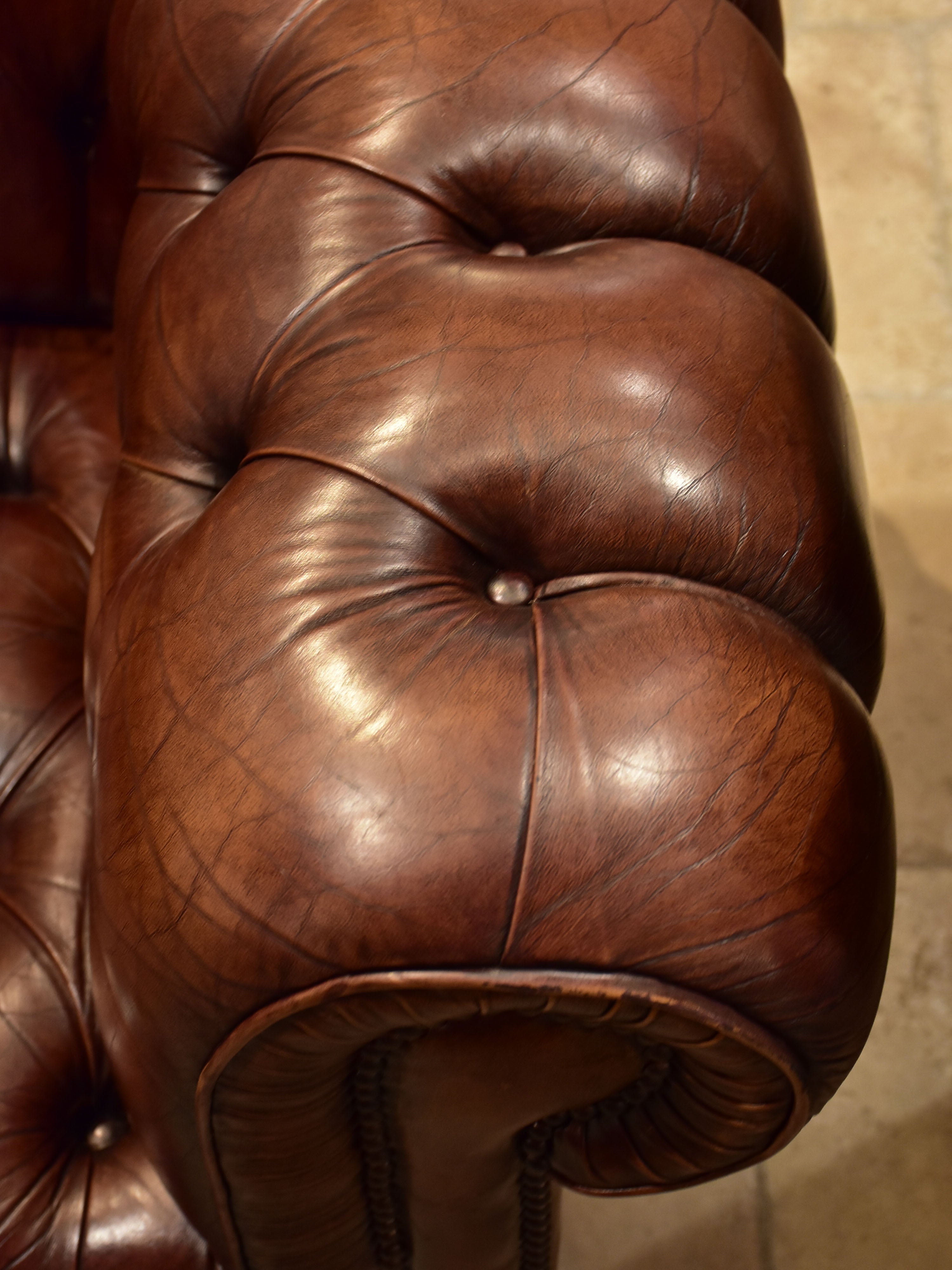 Pair of French chesterfield armchairs