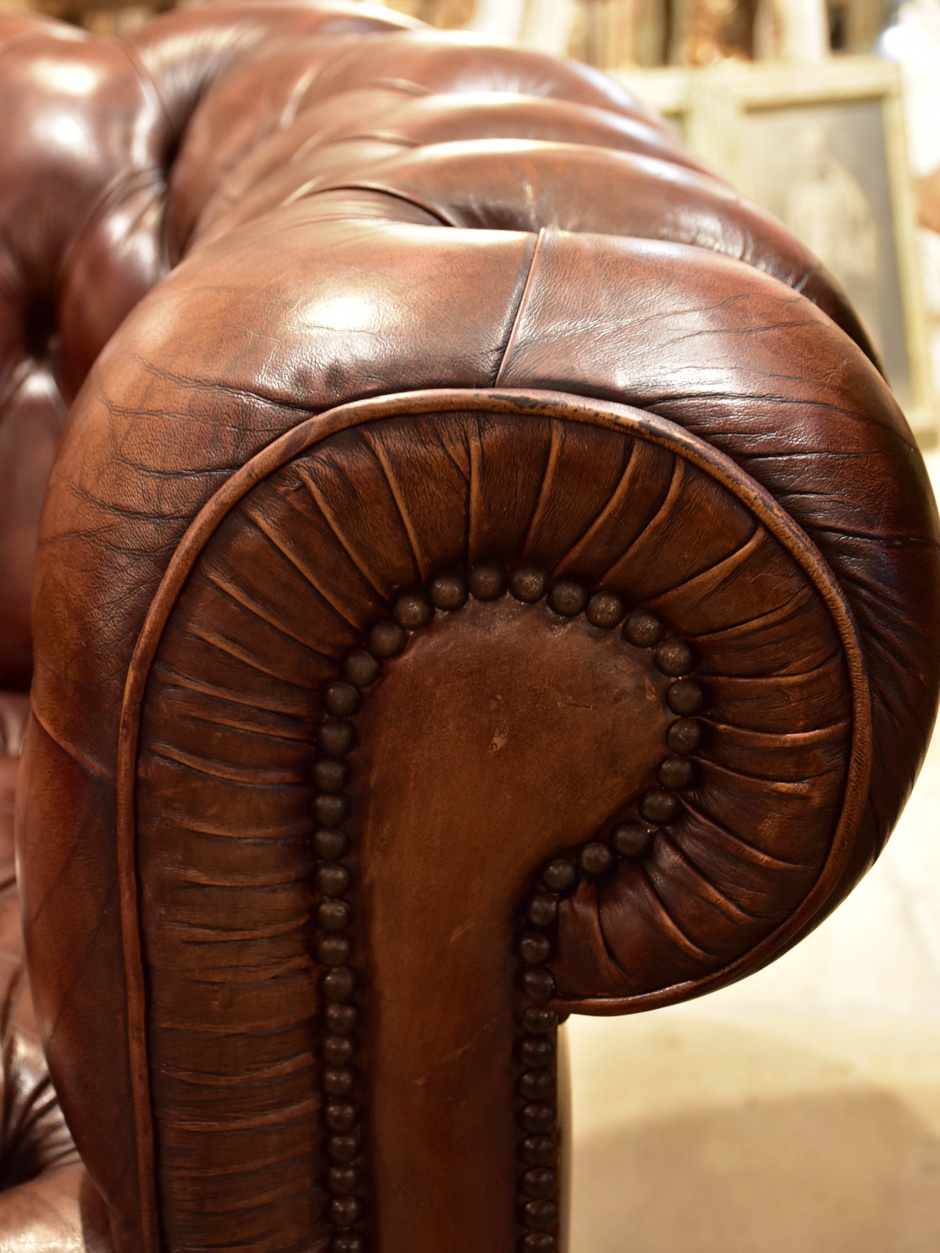 Pair of French chesterfield armchairs