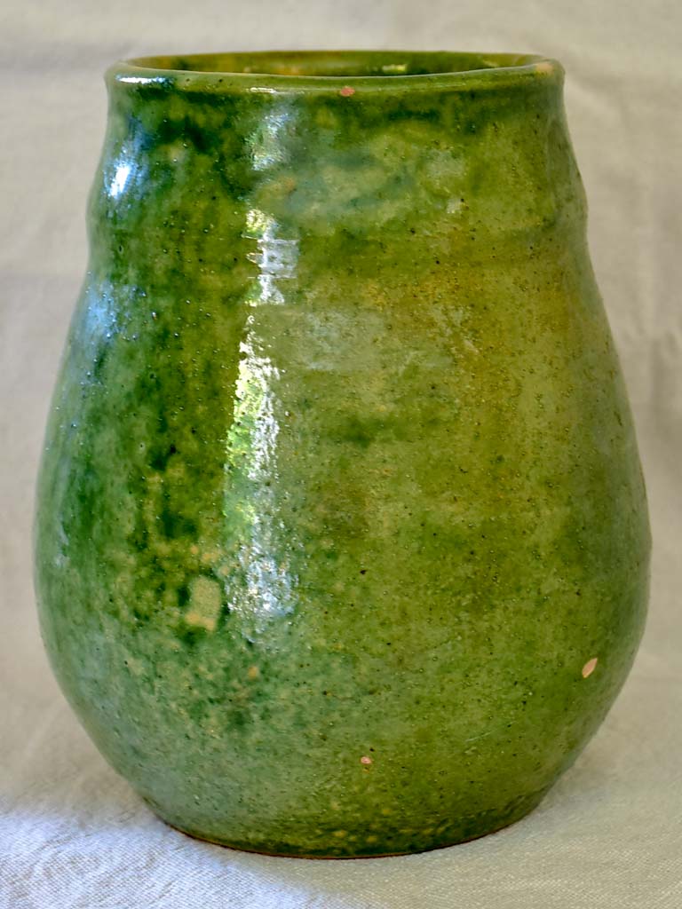 20th Century green glazed preserving pot from Dieulefit 7½"