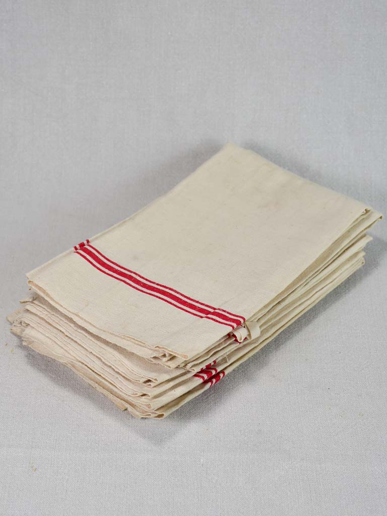 Lot of 7 large antique French tea towels 24½" x  28"