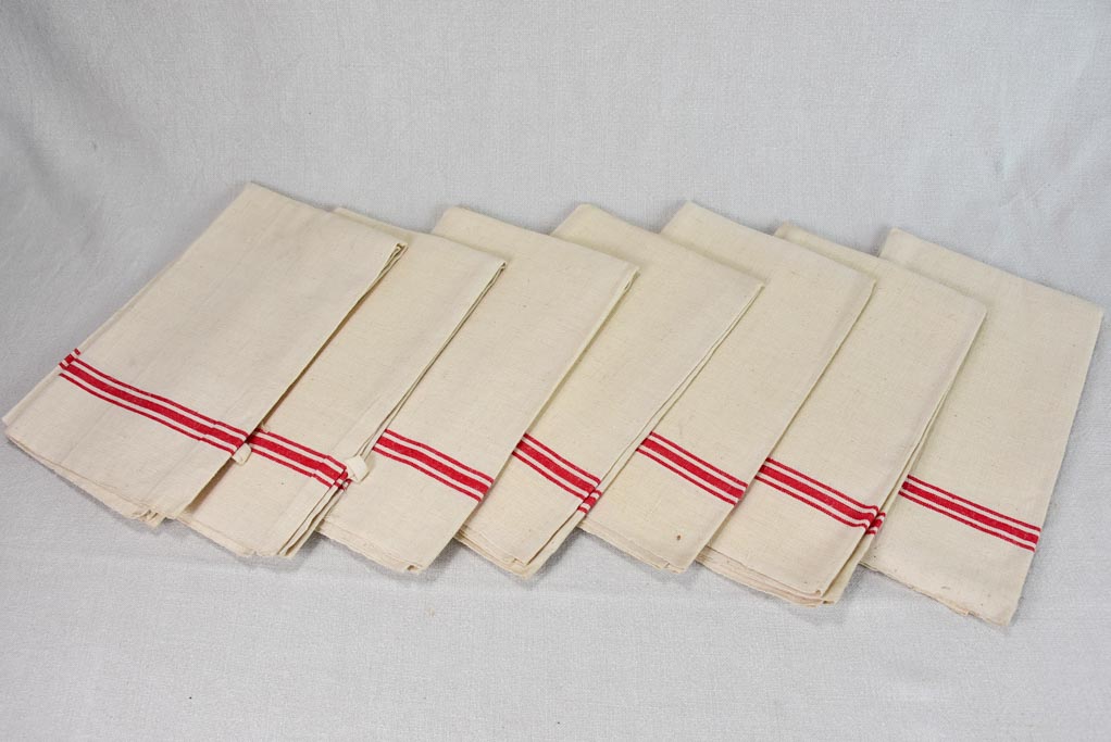 Lot of 7 large antique French tea towels 24½" x  28"