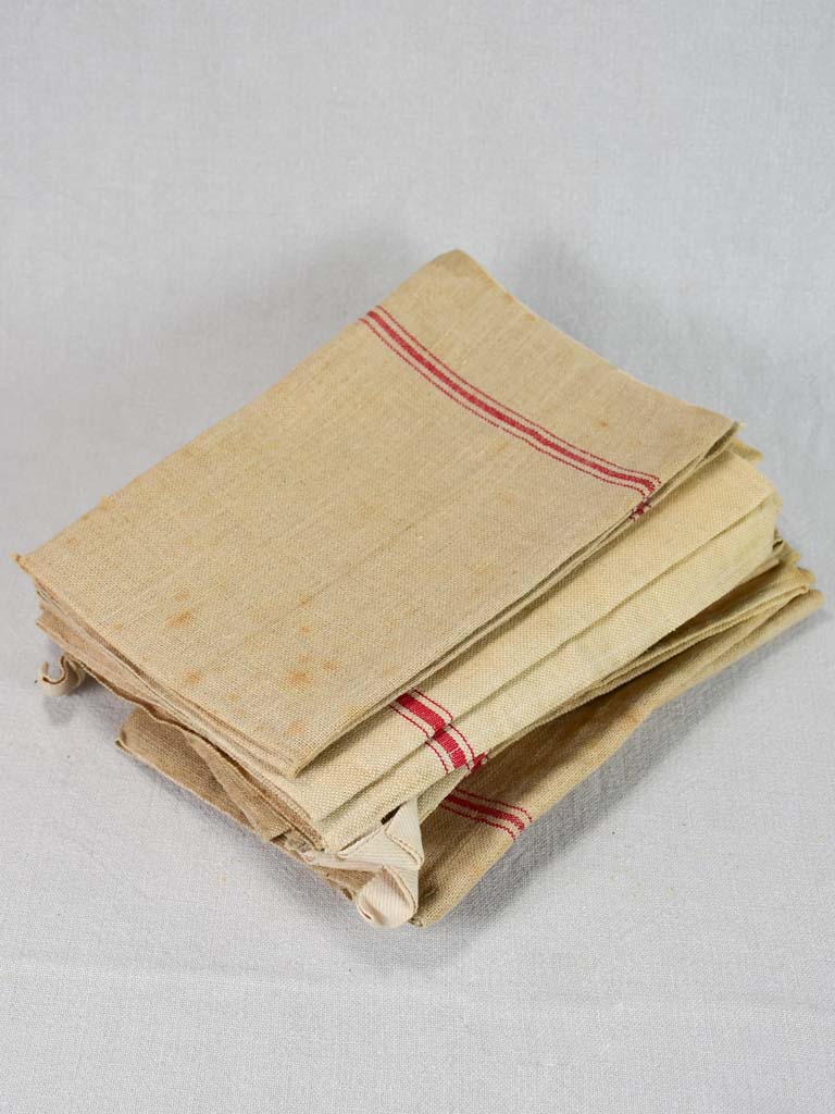 10 antique French Hemp tea towels 23¼" x  30"