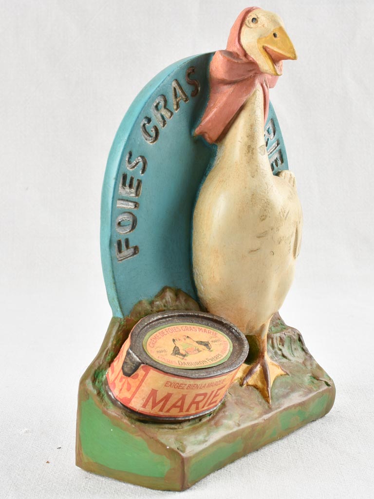 Vintage Fois Gras advertising sculpture with goose 12¼"