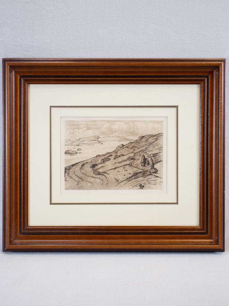 Vintage E Rocher Coastal Landscape Painting