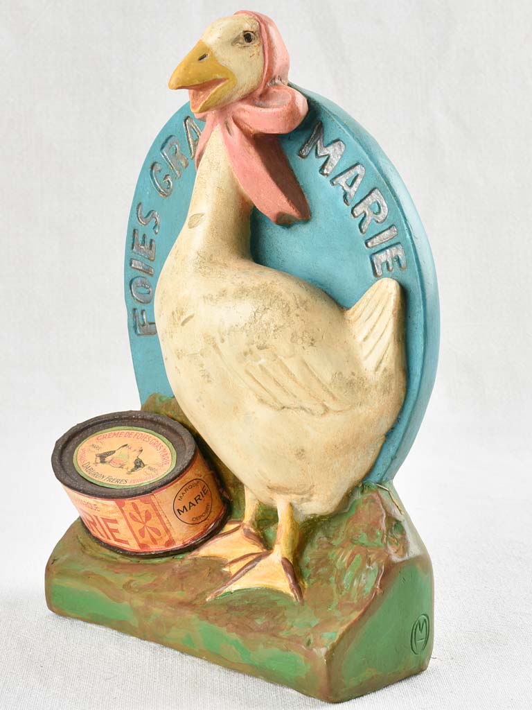 Vintage Fois Gras advertising sculpture with goose 12¼"