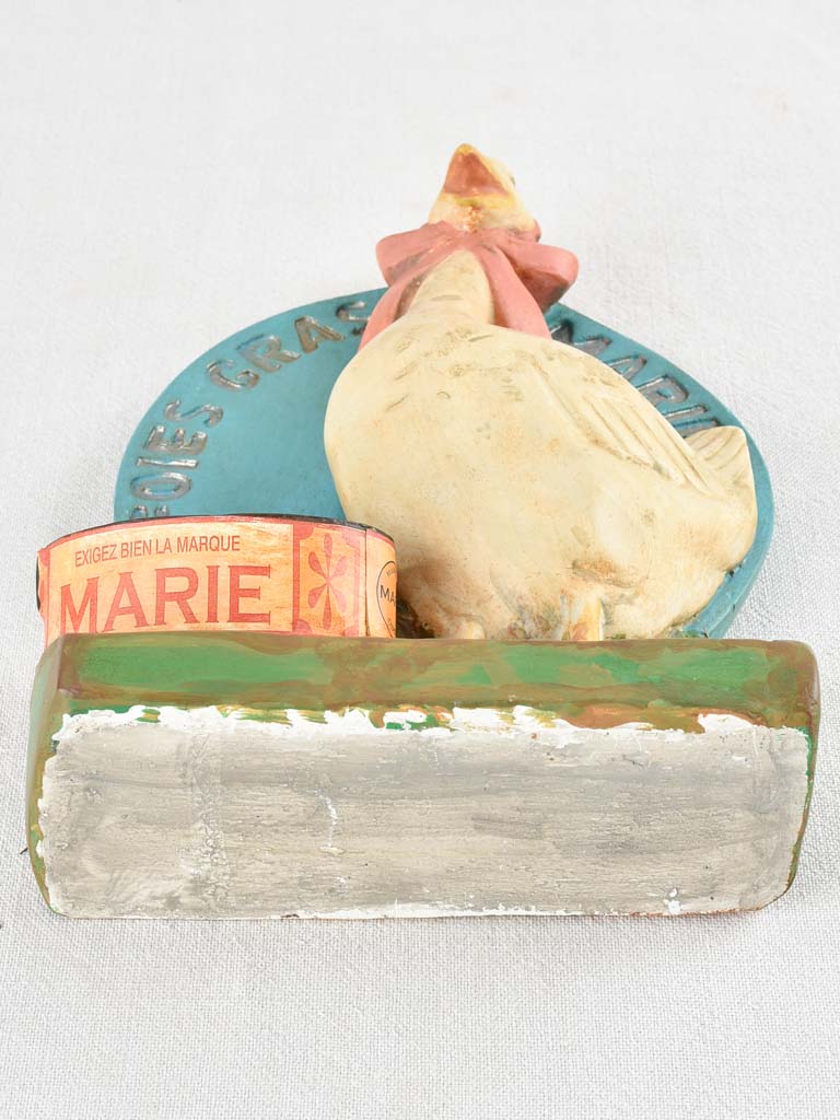 Vintage Fois Gras advertising sculpture with goose 12¼"