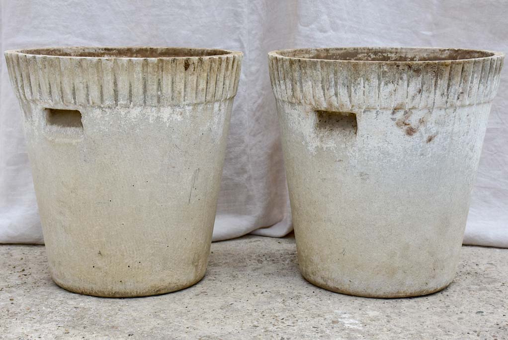 Pair of mid-century tapered Willy Guhl garden planters 18"