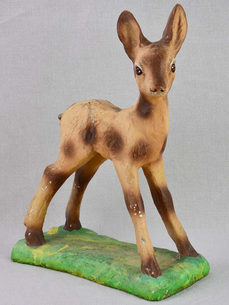 Mid-century French sculpture of a baby deer 17¼"