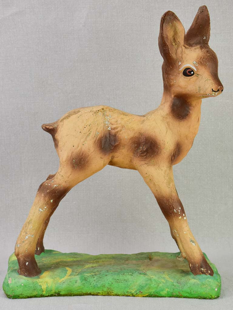 Mid-century French sculpture of a baby deer 17¼"