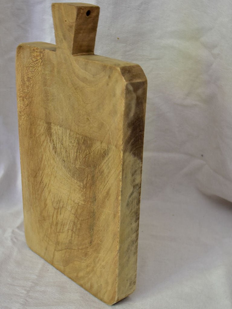 Mid century French cutting board with hole through handle - sanded 15¼" x 9"