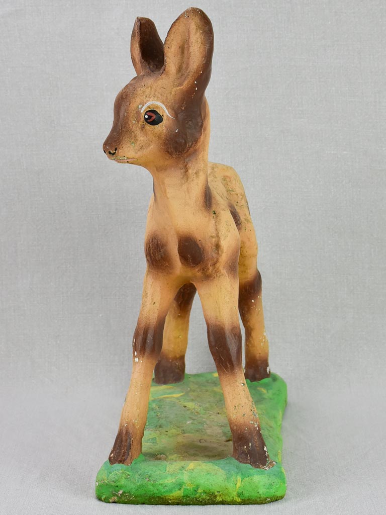 Mid-century French sculpture of a baby deer 17¼"