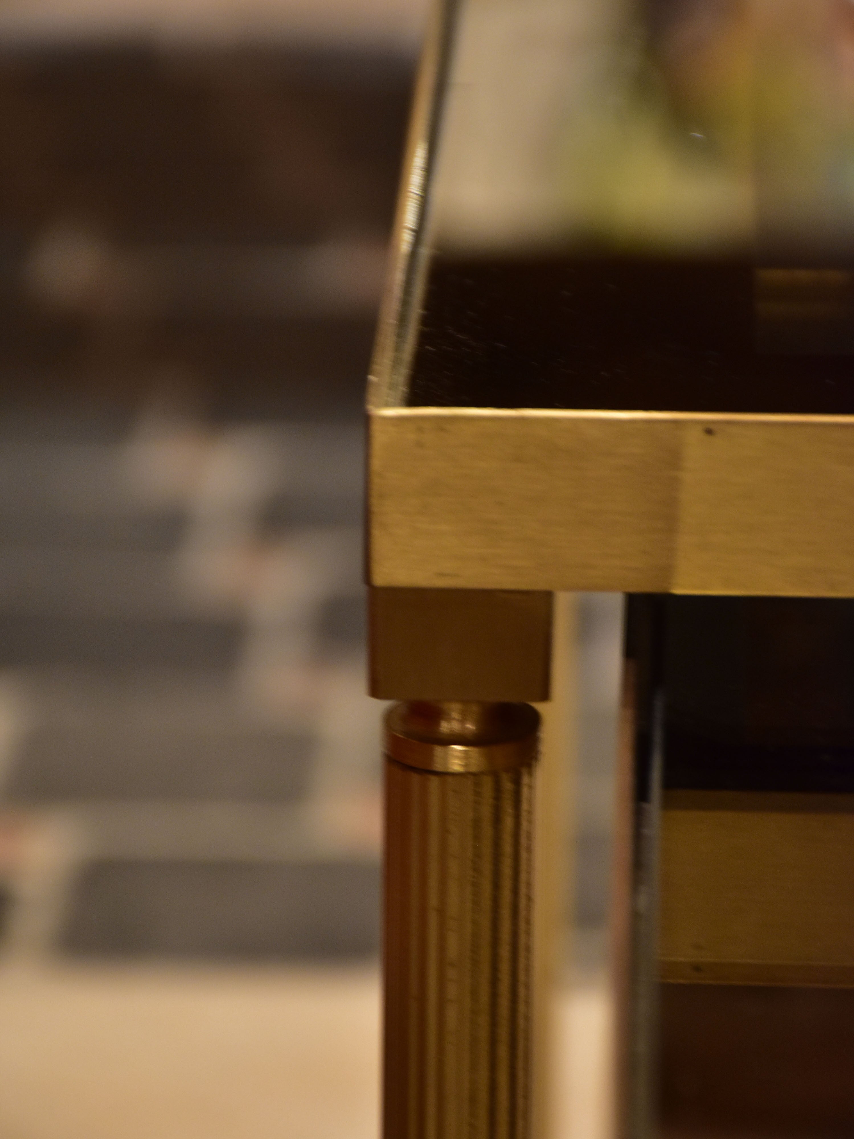 Nesting tables, brass and tinted glass, 1960s - 3