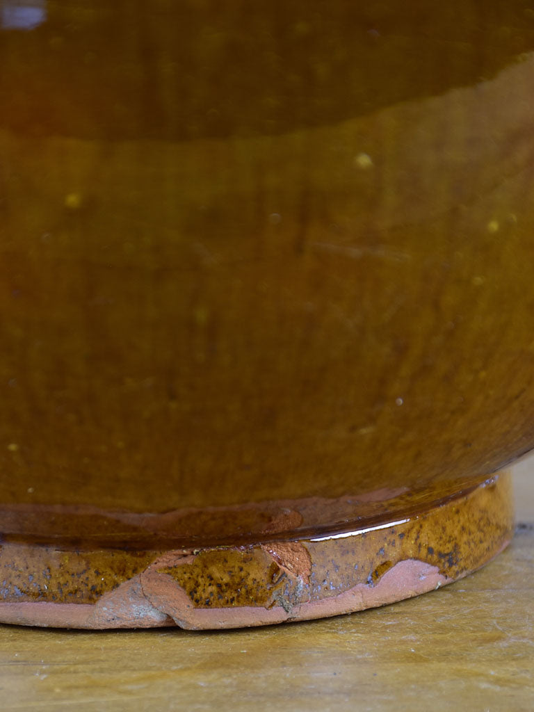 Antique French soup tureen with brown glaze