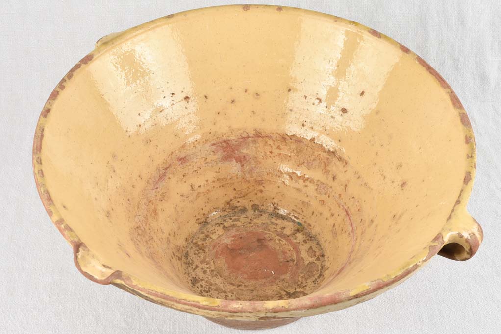 19th century tian bowl w/ yellow glaze 19¾"