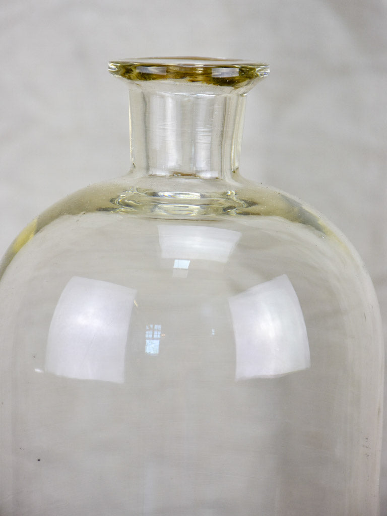 Antique French hand blown glass carafe / bottle