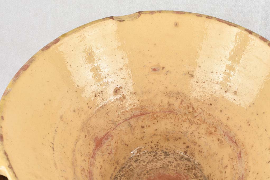 19th century tian bowl w/ yellow glaze 19¾"