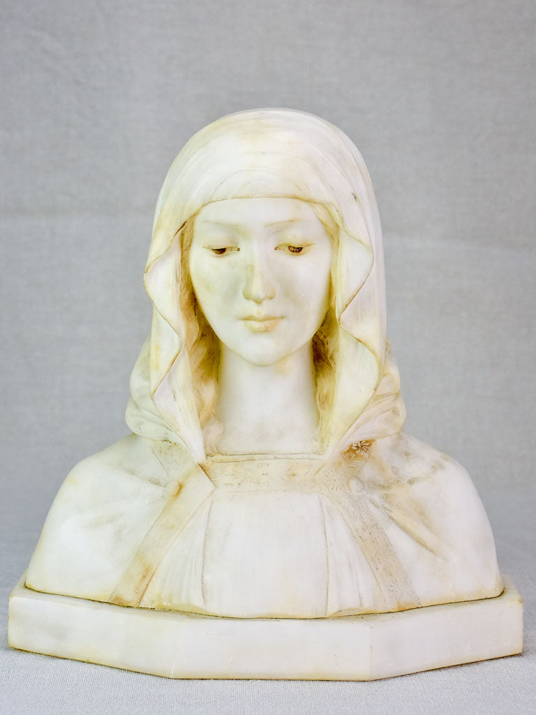 Antique marble bust - signed