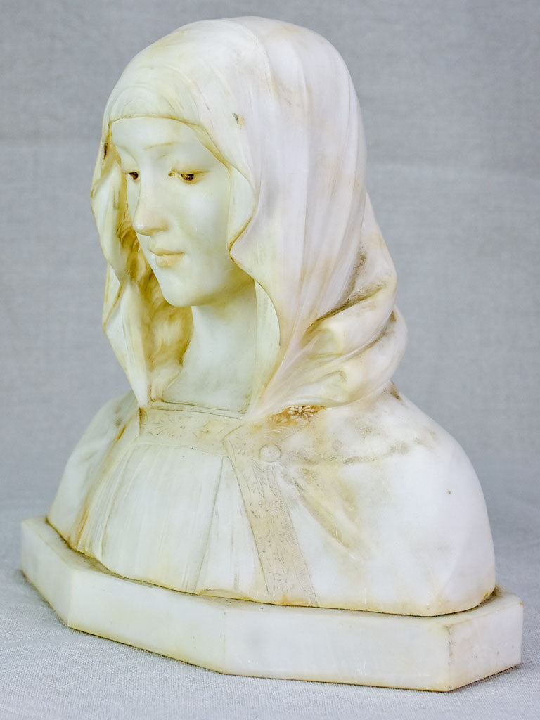 Antique marble bust - signed