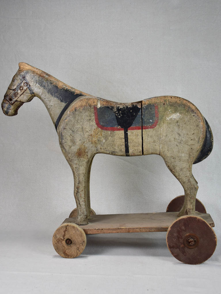 19th century French toy horse - pull toy