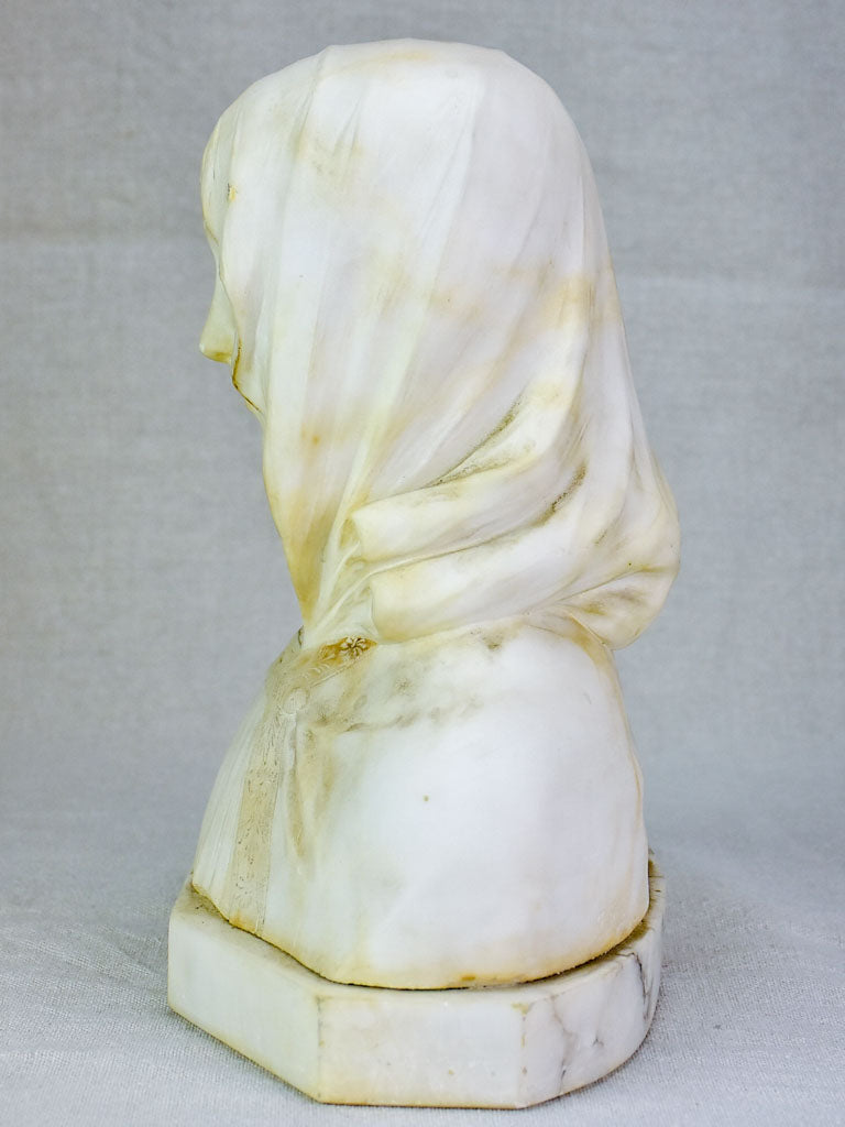 Antique marble bust - signed