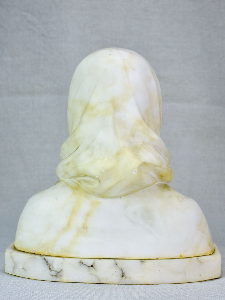 Antique marble bust - signed