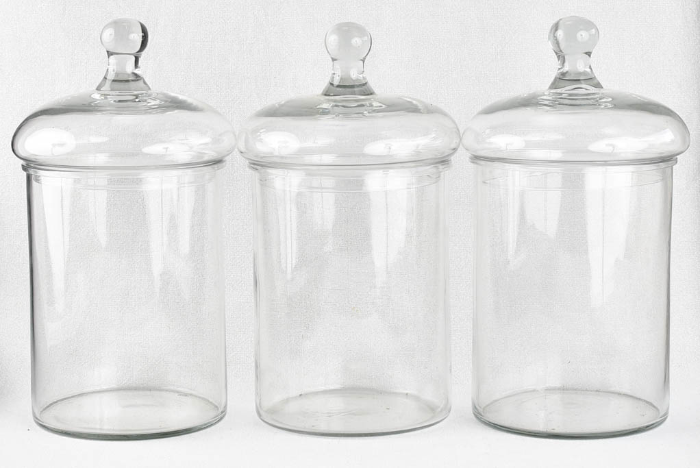 Antique Epicerie Glass Candy Jars with Lids