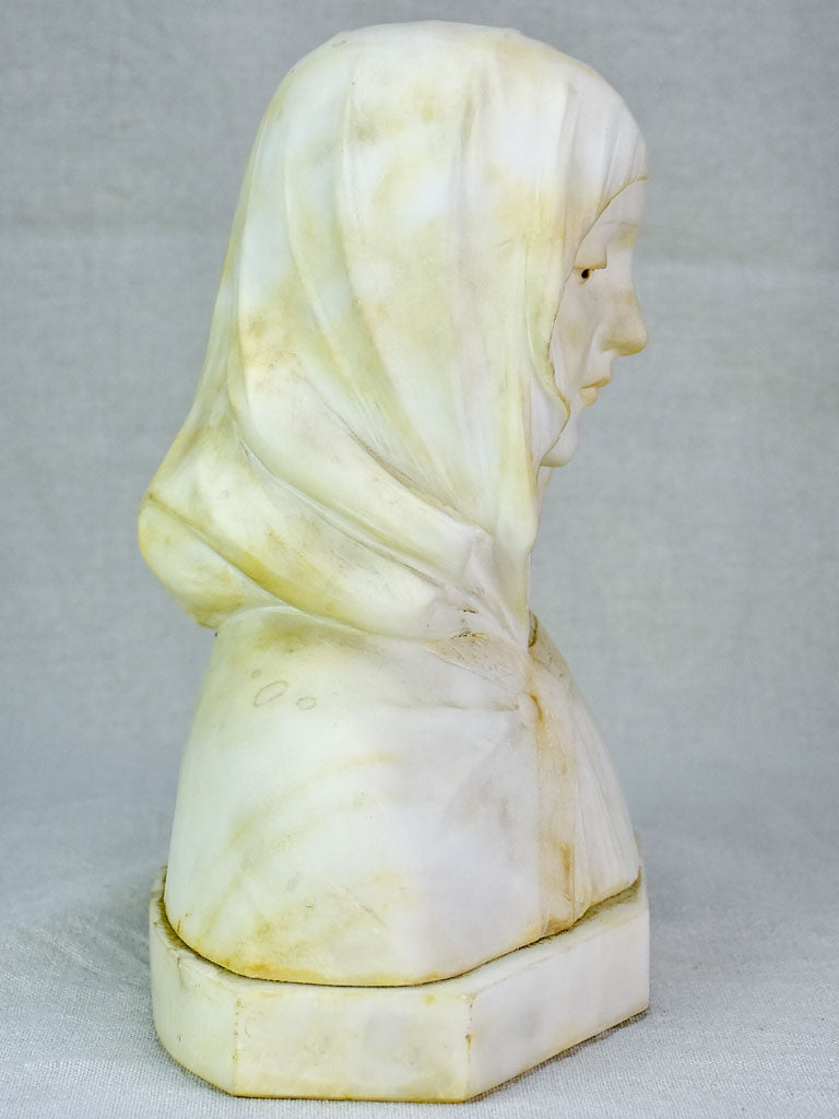 Antique marble bust - signed