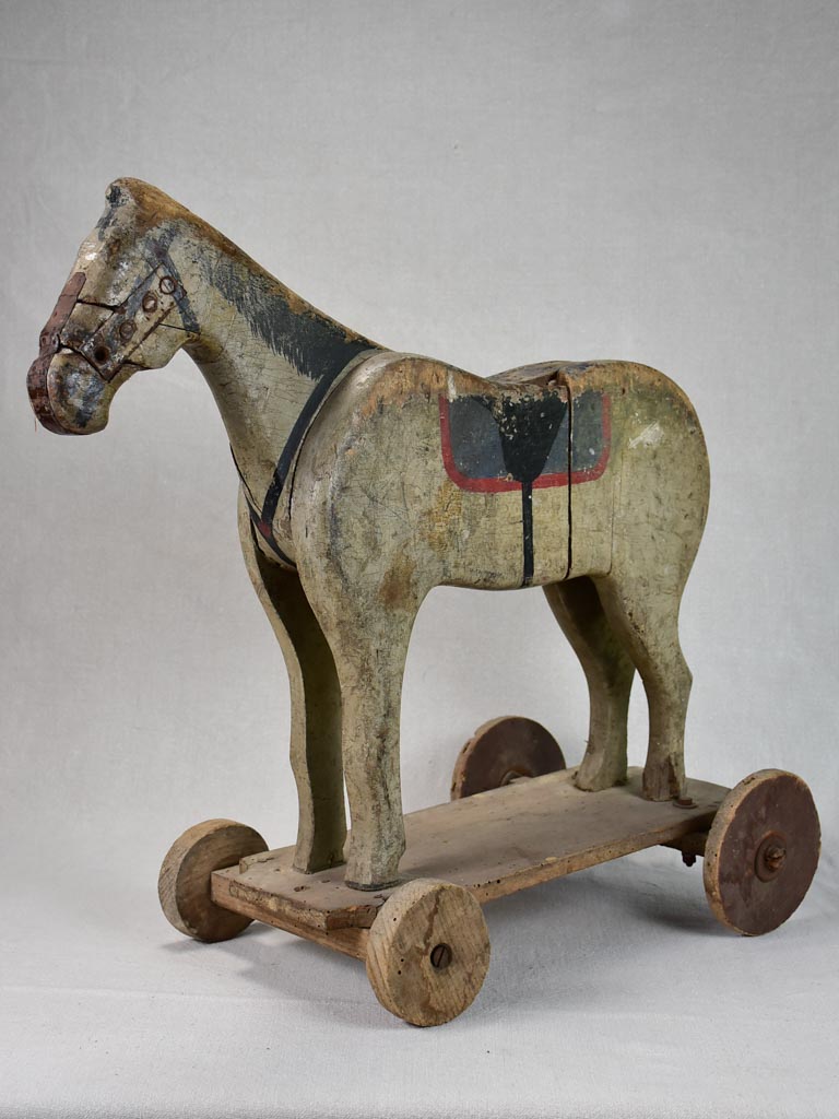 19th century French toy horse - pull toy