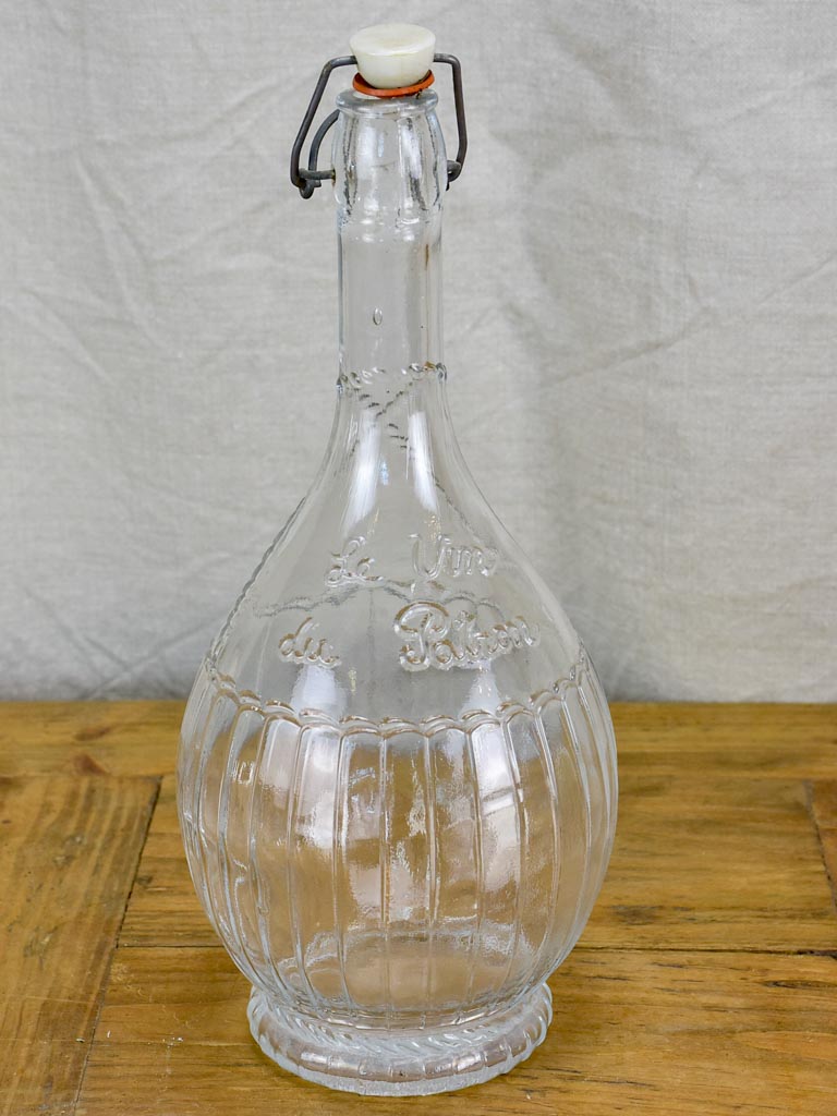 Vintage French bistro carafe, 'Le vin du Potron'