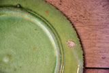 Five vintage French green plates from Dieulefit