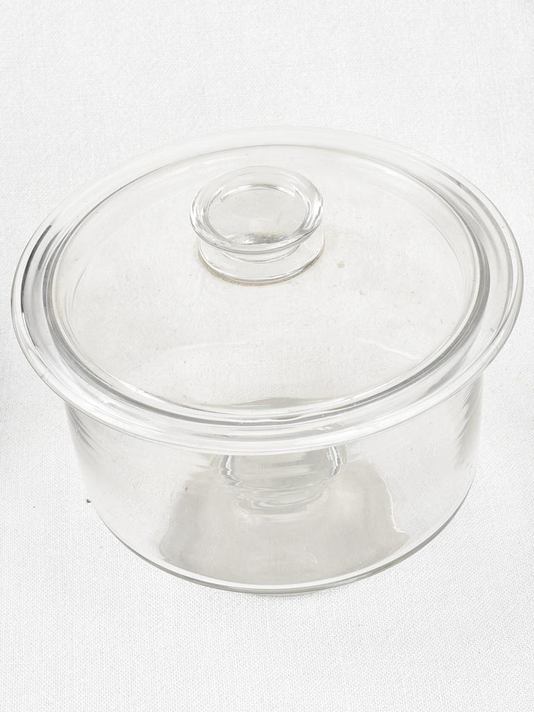 Glass bowl / jar with lid 8¾"